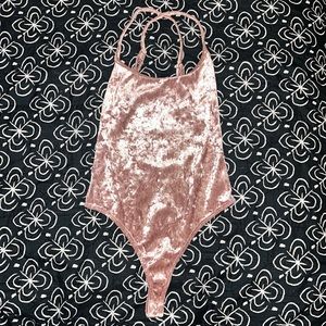 Pink Velvet Body Suit, Medium